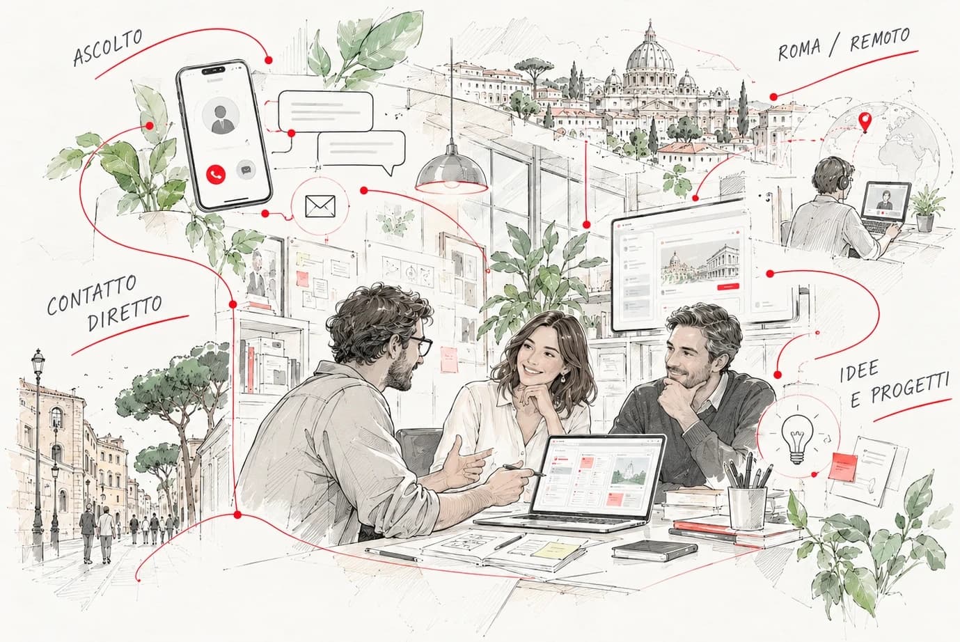 Il team Yayamedia: ascolto, contatto diretto, idee e progetti, lavoro a Roma e da remoto