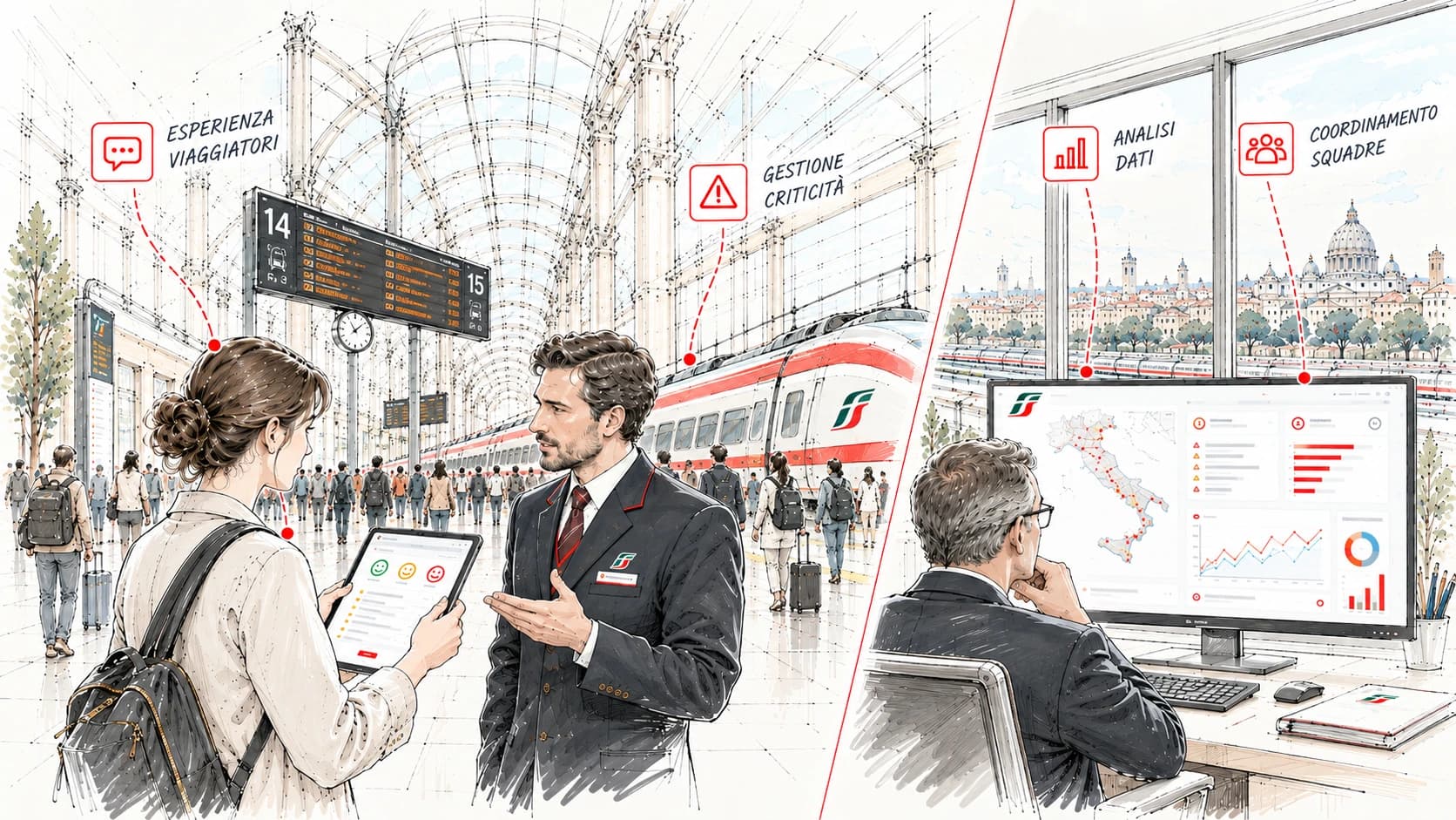 RFI / Teleperformance — Monitoraggio della soddisfazione nelle stazioni ferroviarie